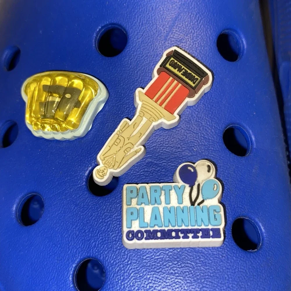 Crocs Royal Blue Men's Size 12‎ Jibbitz The Office Funny Humor